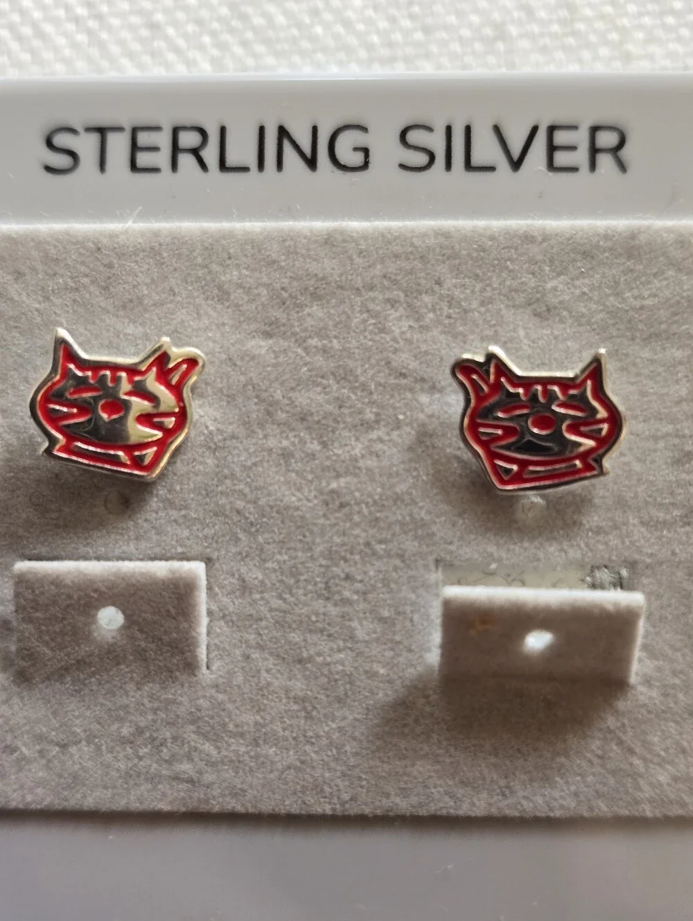 Sterling Cat Jewelry Set , Necklace, Bracelet Earrings